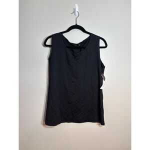 Notations Womens Black Sleeveless Scoop Neck Shell Tank Top Size L NWT 1723400
